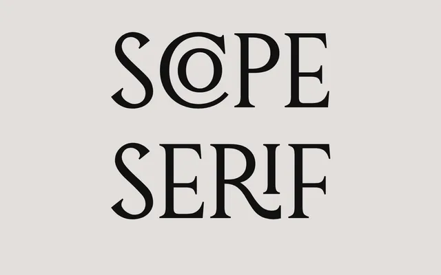 Scope Serif specimen from Dopes Type