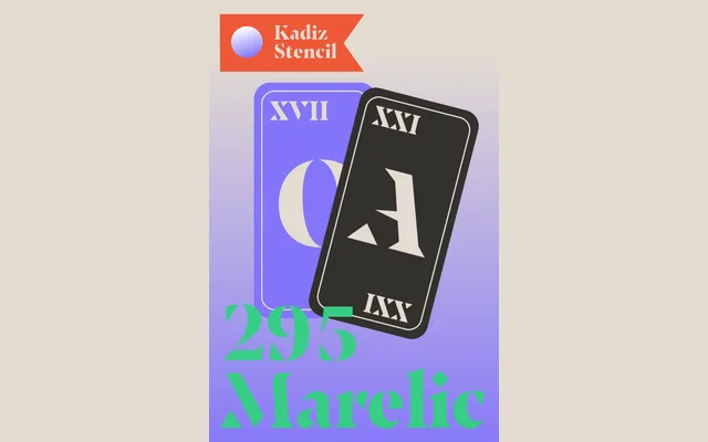 Kadiz Stencil specimen from Dotless type