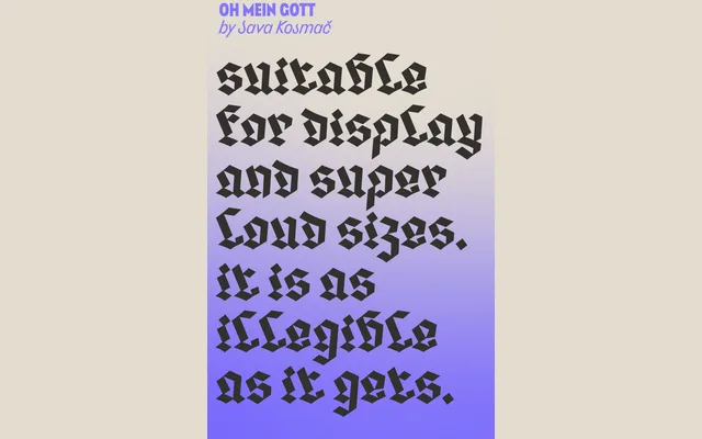 Oh Mein Gott specimen from Dotless type