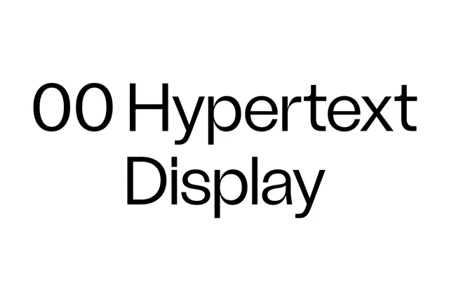 Hypertext Display specimen from Double Zero
