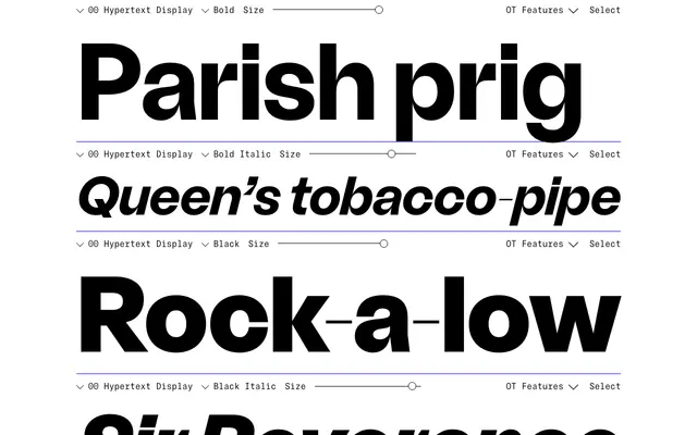 Hypertext Display specimen from Double Zero