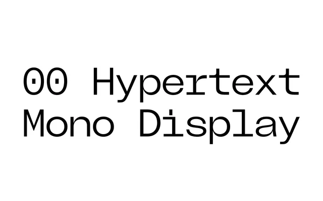 Hypertext Mono Display specimen from Double Zero