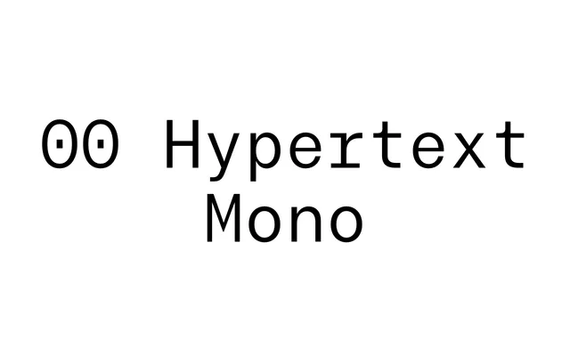 Hypertext Mono specimen from Double Zero