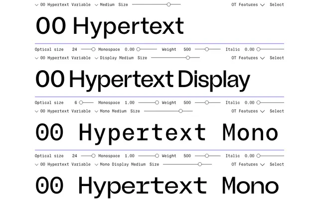 Hypertext Variable specimen from Double Zero