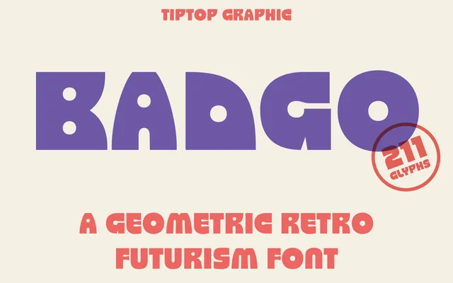 Badgo specimen from Drizy Font