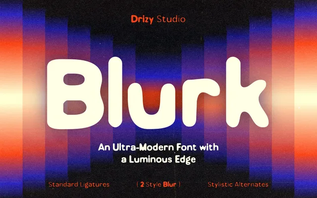 Blurk specimen from Drizy Font