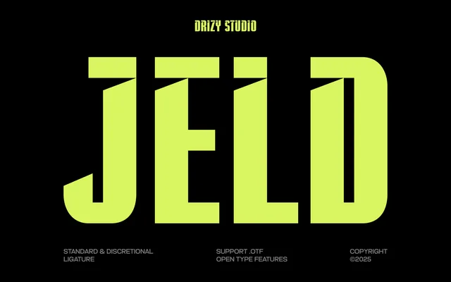 Jeld specimen from Drizy Font