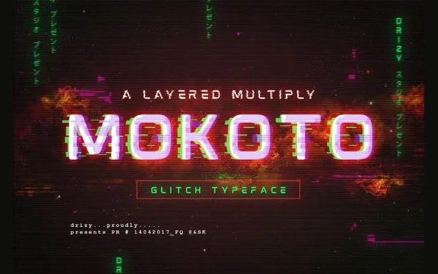 Mokoto specimen from Drizy Font