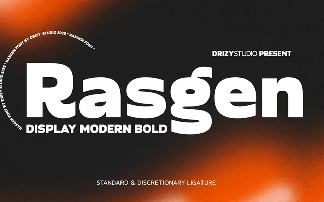 Rasgen specimen from Drizy Font