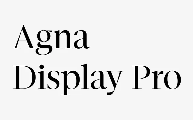 Agna Display Pro specimen from DSType Foundry