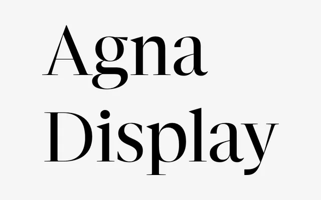 Agna Display specimen from DSType Foundry