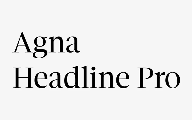 Agna Headline Pro specimen from DSType Foundry
