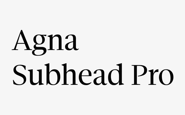 Agna Subhead Pro specimen from DSType Foundry