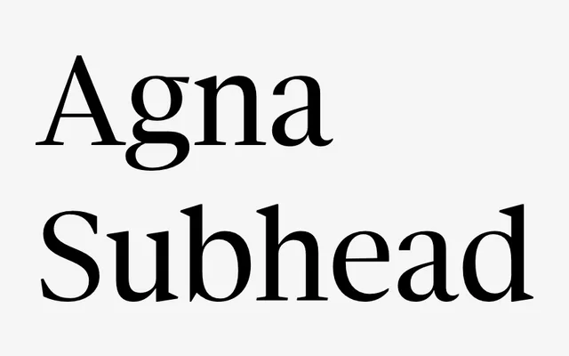 Agna Subhead specimen from DSType Foundry