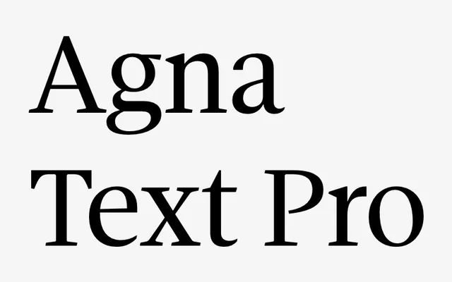AGNA TEXT pro specimen from DSType Foundry