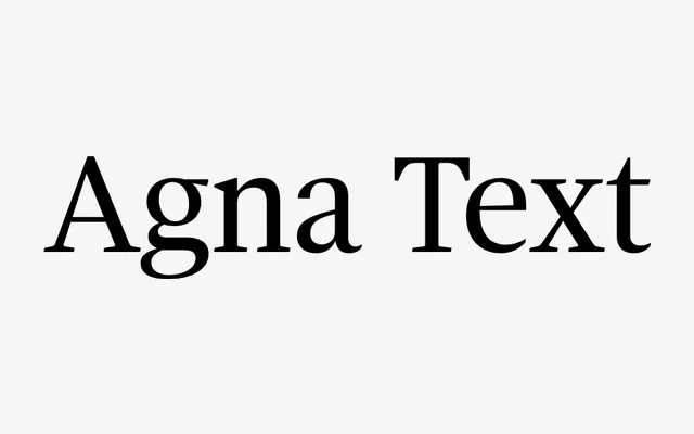 Agna Text specimen from DSType Foundry