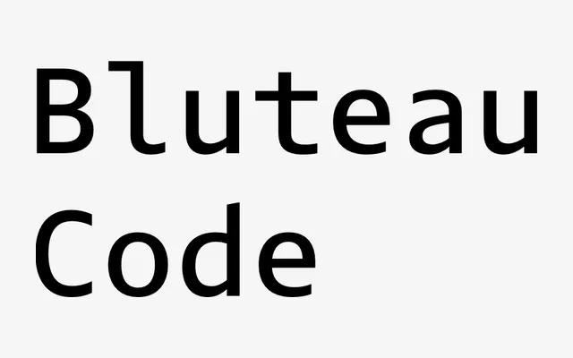 Bluteau Code specimen from DSType Foundry