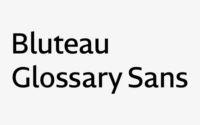 Bluteau Glossary Sans specimen from DSType Foundry