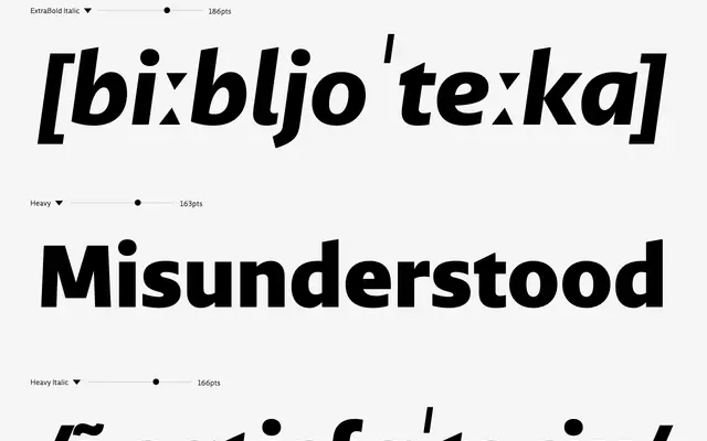 Bluteau Glossary Sans specimen from DSType Foundry