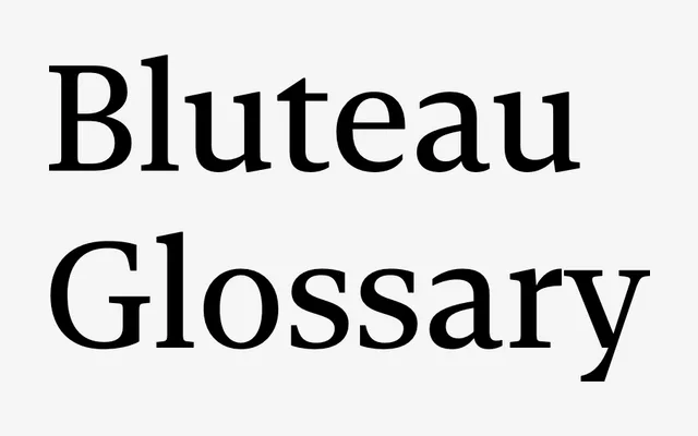 Bluteau Glossary specimen from DSType Foundry