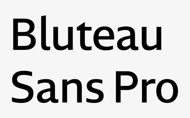 Bluteau Sans Pro specimen from DSType Foundry