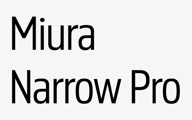 Miura Narrow Pro specimen from DSType Foundry