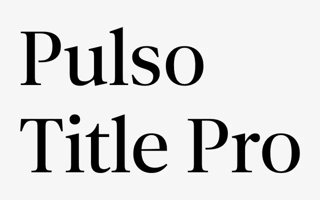 Pulso Title Pro specimen from DSType Foundry