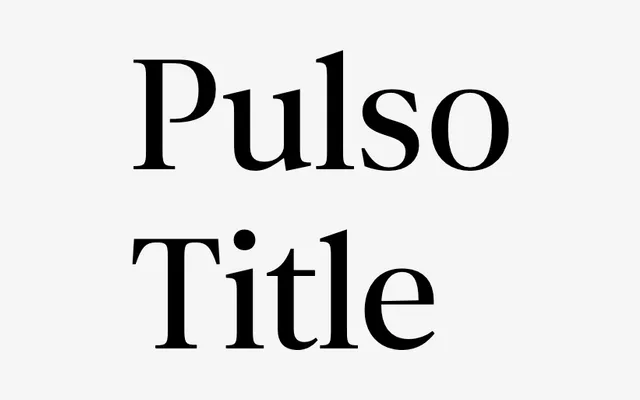 Pulso Title specimen from DSType Foundry