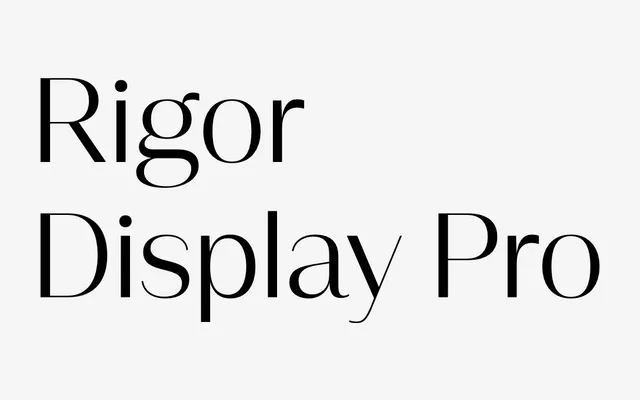 Rigor Display Pro specimen from DSType Foundry