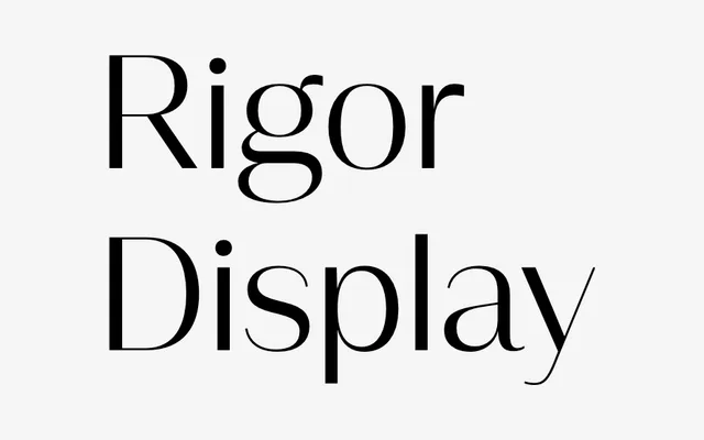 Rigor Display specimen from DSType Foundry
