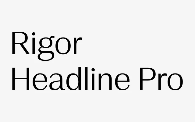Rigor Headline Pro specimen from DSType Foundry