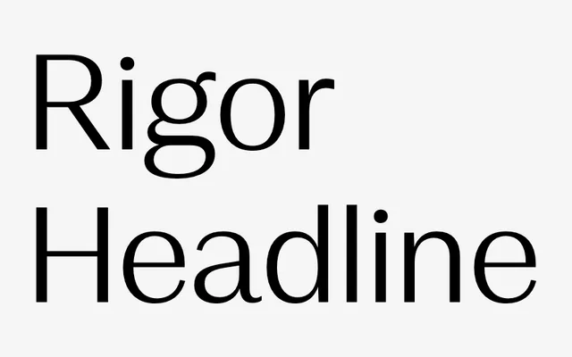 Rigor Headline specimen from DSType Foundry