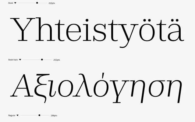 Rigor Ionic Headline Pro specimen from DSType Foundry