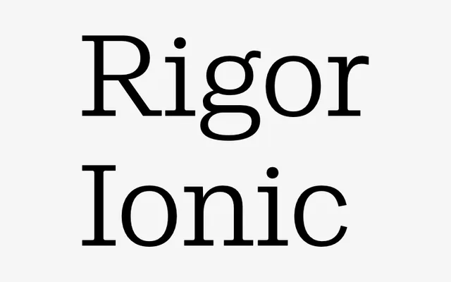 Rigor Ionic specimen from DSType Foundry
