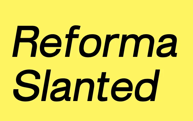 Reforma Slanted specimen from Dum Dum Studio