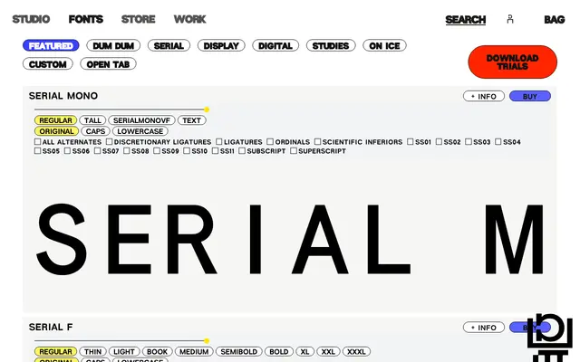 Serial Mono specimen from Dum Dum Studio