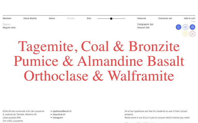 Mediaan specimen from ECAL Typefaces