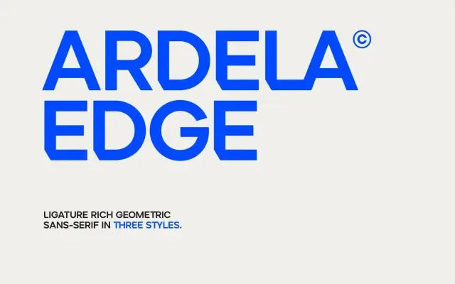 Ardela Edge specimen from Ellen Luff Type Foundry