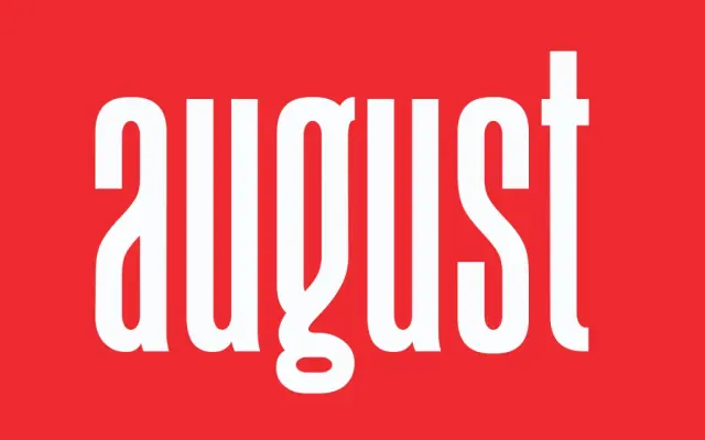August specimen from Ellen Luff Type Foundry