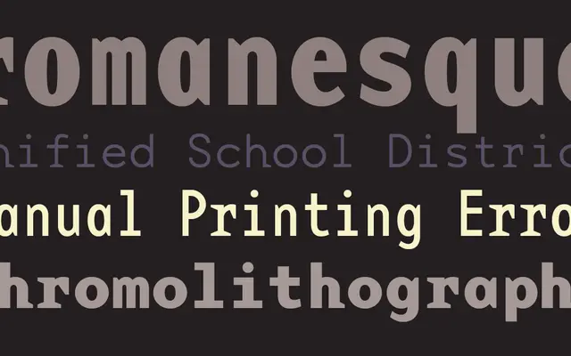 Base Monospace specimen from Emigre