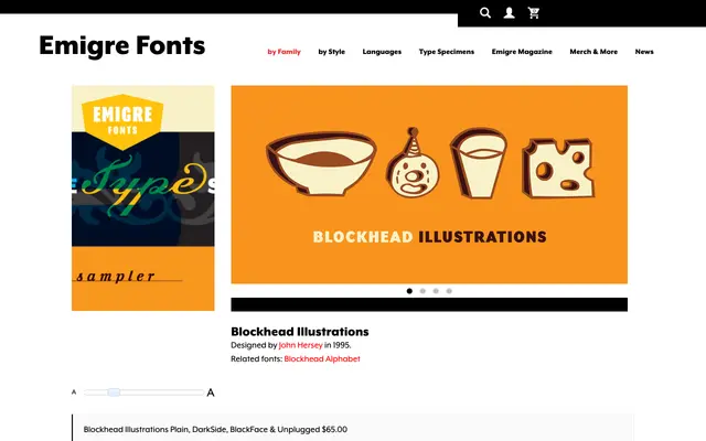 Blockhead Illustrations specimen from Emigre