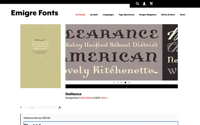 Dalliance specimen from Emigre