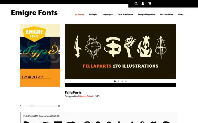 FellaParts specimen from Emigre