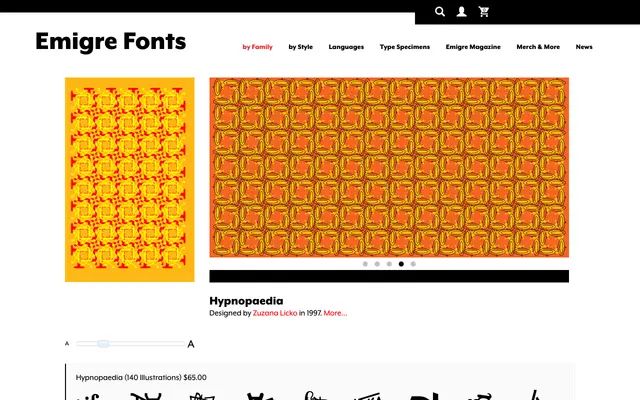 Hypnopaedia specimen from Emigre