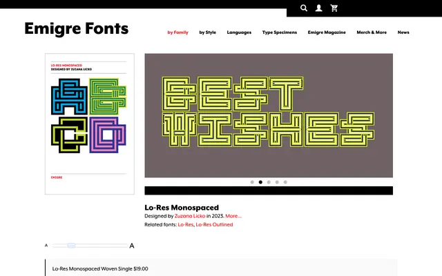 Lo-Res Monospaced specimen from Emigre