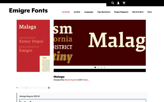 Malaga specimen from Emigre