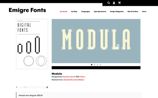 Modula specimen from Emigre