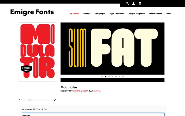Modulator specimen from Emigre