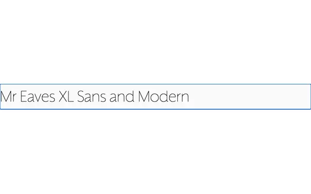 Mr Eaves XL Sans and Modern specimen from Emigre