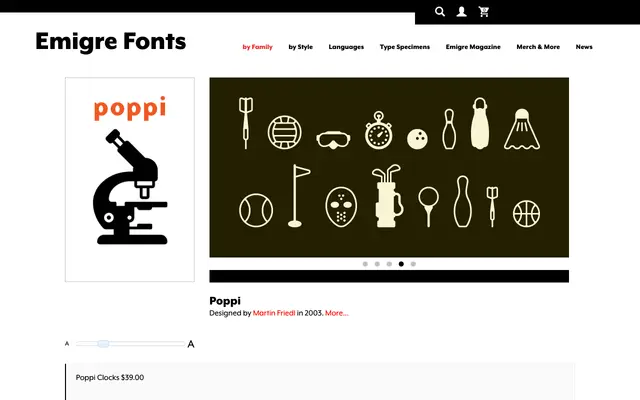 Poppi specimen from Emigre